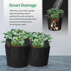 JERIA 12-Pack 5 Gallon Grow Bags, 300G Thickened Nonwoven Garden Pots, Heavy - Image 6