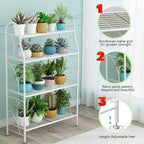 SORCEDAS Plant Stand Indoor Outdoor Plant Shelf 4 Tier Metal Corner Flower - Image 6
