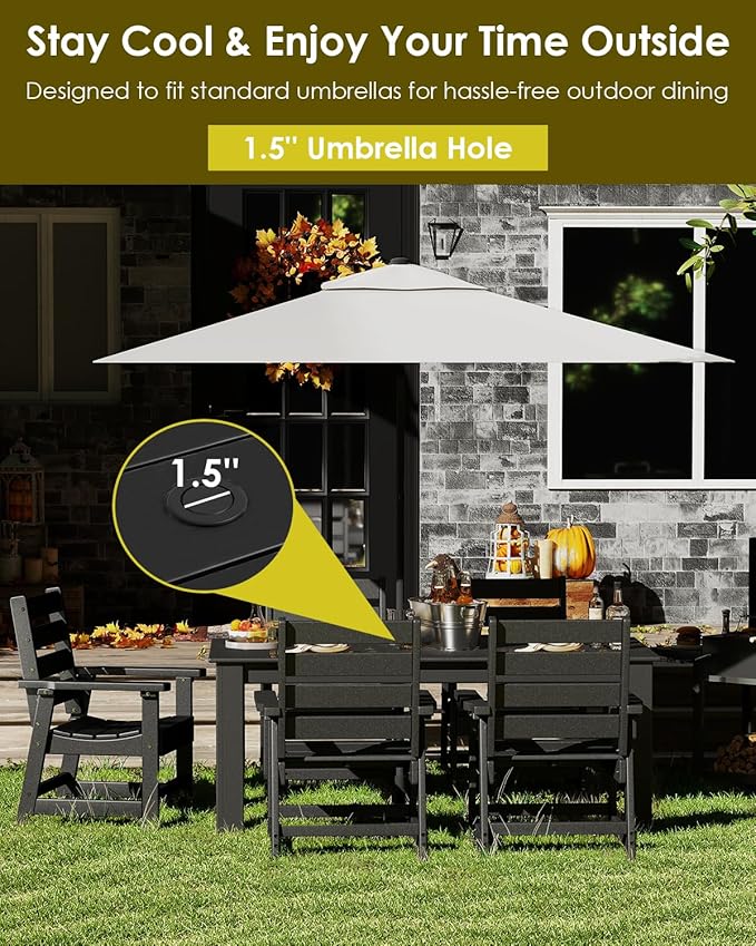 GREENVINES Outdoor Dining Table | 67’’ | HDPE | Rectangle Tables - Image 6