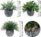 Winlyn Set of 3 Artificial Potted Plants Faux Eucalyptus Rosemary Boxwood - Image 2