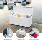 LIFETIME Outdoor Storage Deck Box, 130 Gallon, Arctic White, UV-Protected - Image 3