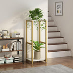 Plant Stand Indoor Corner Tall 2 Tier Metal Modern Flower Storage Plant Shelf - Image 3