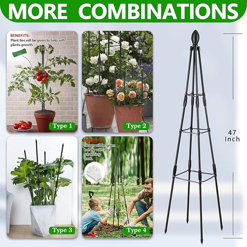 2 Pack Garden Trellis for Climbing Plants, Garden Trellis Rustproof Plastic - Image 2