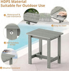 LUE BONA Outdoor Side Table Set of 2, HDPS Small Outdoor Table, Adirondack Side - Image 6