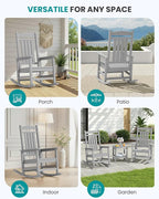 SERWALL Oversized Outdoor Rocking Chair, All-Weather Patio Rocking Chair - Image 9