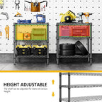750 lbs 3 Tier Shelf Metal Storage Shelves Wire Rack Closet Organizers - Image 8