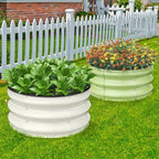 Galvanized Raised Garden Bed 2pcs 2x2x1 FT, Round Metal Raised Garden Bed - Image 8