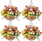 4 Pack 14 Inch Hanging Baskets for Plants Outdoor Metal Hanging Planter Hanging by Qusuxi