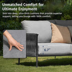 East Oak Corner Patio Furniture Set | Life Chatter 5-Seat Outdoor Furniture | - Image 3