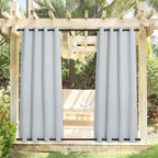NICETOWN 2 Panels Greyish White Privacy Outdoor Curtains - Image 8