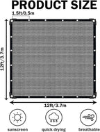 Sun Shade Cloth with Grommets, 90% UV Protection Shade Fabric, Pergola Shade - Image 2