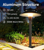 SUNVIE 3W Low Voltage Pathway Lights Wired Landscape Path Lights Outdoor Low - Image 2