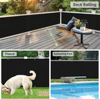 LOVE STORY 3.3'x19.7' Black Balcony Screen Privacy Fence Cover UV Protection - Image 4