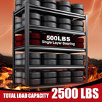 Set of 4 Garage Shelving-3000 lbs 5 Tier Storage Shelves, Adjustable Heavy Duty - Image 5