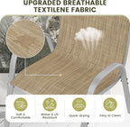 UDPATIO Patio Chairs Set of 2, Stackable Silver Outdoor Dining Chairs - Image 4