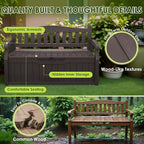 Greesum 80 Gallon Outdoor Storage Bench, Resin Patio Furniture - Image 5