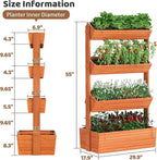 FILWH Wooden Raised Garden Bed Vertical Planter Box, Freestanding Plant Stand - Image 7
