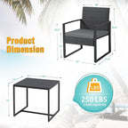 Flamaker 3 Pieces Patio Set Outdoor Wicker Furniture Modern Bistro Rattan Chair - Image 6