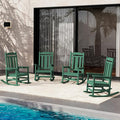 SERWALL Outdoor Rocking Chair Set of 4, Patio Rocking Chairs Set, HDPE Rocking by SERWALL