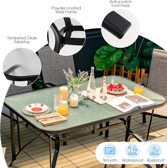 Tangkula 55" Patio Dining Table - Image 6