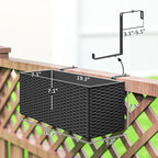 Outsunny Railing Planter Box, Hanging Flower Pots - Image 3