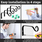 4pcs Wall Mounted Plant Hanger, Indoor/Outdoor Decorative Hook - Image 5