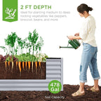 Best Choice Products 8x4x2ft Outdoor Metal Raised Garden Bed, Deep Root Planter - Image 4