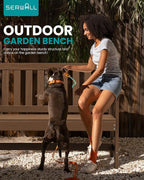 SERWALL Outdoor Bench, HDPE Outdoor Benches Weatherproof, 2-Person Garden Bench - Image 7