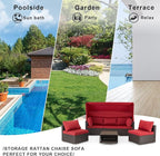 HOMREST 6 Pieces Patio Furniture Sets, Rattan Daybed - Image 7