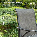PHI VILLA Outdoor Swivel Bar Stools Set of 6, Bar Height Patio Bar Stools & - Image 6