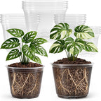 16 Pack 10/8/6/5 Inch Reinforced Large Clear Nursery Pots by Bluepro