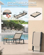 Aluminum Chaise Lounge Outdoor Set of 2, Foldable & No Assembly Patio Pool - Image 3