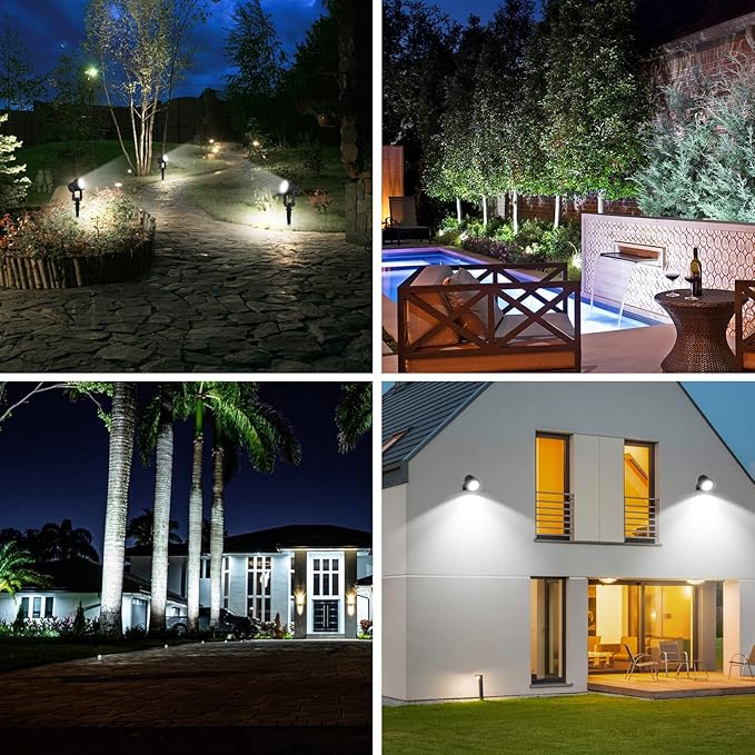T-SUNUS Solar Spot Lights Outdoor White Christmas 4 Pack IP65 Waterproof - Image 7