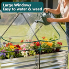 DUMOS Raised Garden Bed with Cover, Large Metal Garden Bed Mini Greenhouse - Image 3