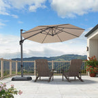 PURPLE LEAF 10 Feet Patio Umbrella Outdoor Cantilever Round Umbrella Aluminum - Image 2