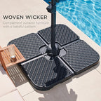 Best Choice Products 4-Piece 174lb Capacity Faux Wicker Cantilever Offset Patio - Image 5