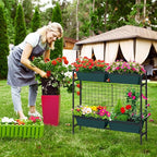 OYEAL Raised Garden Bed with Legs & & Trellis 32" Tall Vertical Herb Garden - Image 7