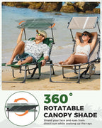 KingCamp Tanning Chair with Face Hole, Lounge Chairs Outdoor Folding Comfy - Image 4
