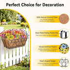 ZeeDix 16 Inch Artificial Flowers Hanging Railing Window Planter Box - Image 2