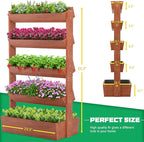 DoCred Vertical Wooden Raised Garden Bed, 5 Tier Garden Planters Freestanding - Image 6