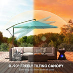 Outsunny 10 ft Offset Patio Umbrella - Image 4