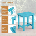 LUE BONA Outdoor Side Table, HDPS Small Outdoor Table, Rectangle Adirondack - Image 6