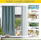 NICETOWN 2 Panels Waterproof Outdoor Curtains Fixed Grommet & Back Tab on Top & - Image 8