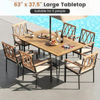 Tangkula 63" Large Patio Dining Table - Image 4
