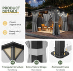 Aoxun 10'x10' Hardtop Gazebo, Outdoor Polycarbonate Double Top Canopy, Aluminum - Image 6