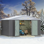 Greesum 10×8FT Outdoor Storage Shed, Metal Patio Storaged Sheds - Image 6