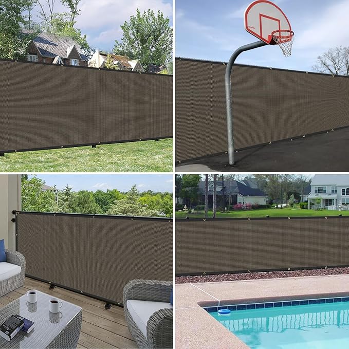 WINDSCREEN4LESS 6' x 9' Privacy Fence Screen in Brown - Image 7