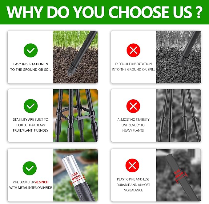 4 Ft Tower Obelisk Trellis for Potted Climbing Plants, Garden Trellis Rustproof - Image 5