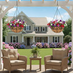 Outdoor Metal Hanging Planters Basket Hanging Baskets - Image 4