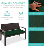 Best Choice Products Outdoor Bench 2-Person Wicker Garden Patio Benches Seating - Image 3